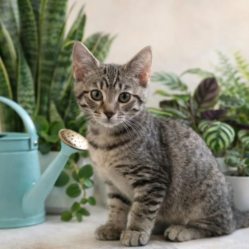 A young small-sized male Brown / Chocolate Domestic Short Hair cat named Harry for adoption in Edwards, IL