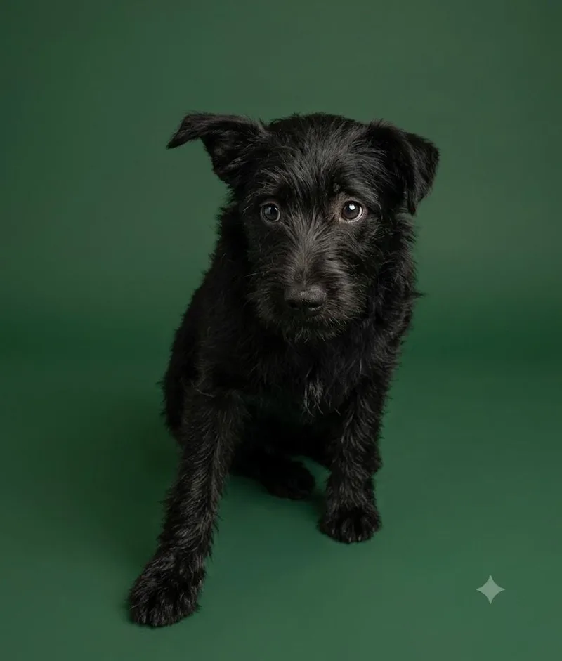 A young small-sized male Black Miniature Schnauzer dog named Zap for adoption in Wooster, OH