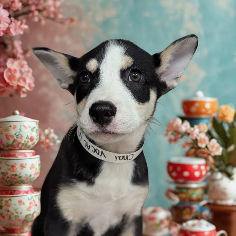 A baby medium-sized female Tricolor (Brown, Black, & White) Husky dog named Chai for adoption in Ocala, FL