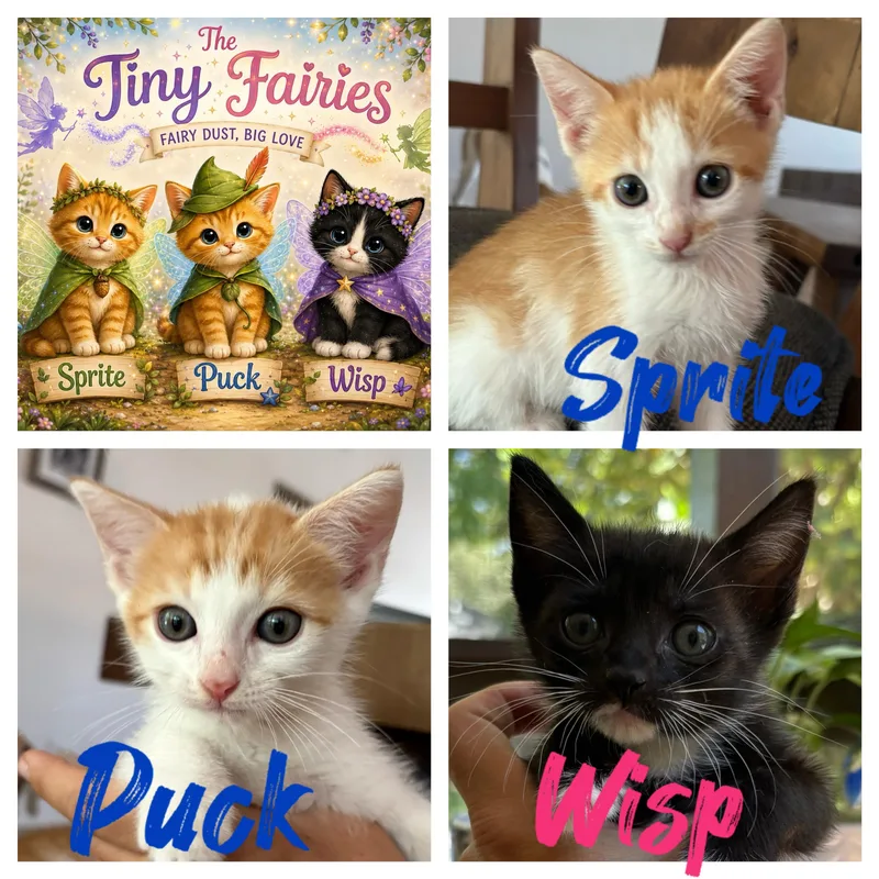 A baby medium-sized male American Shorthair cat named The Tiny Fairies for adoption in Port Saint Lucie, FL