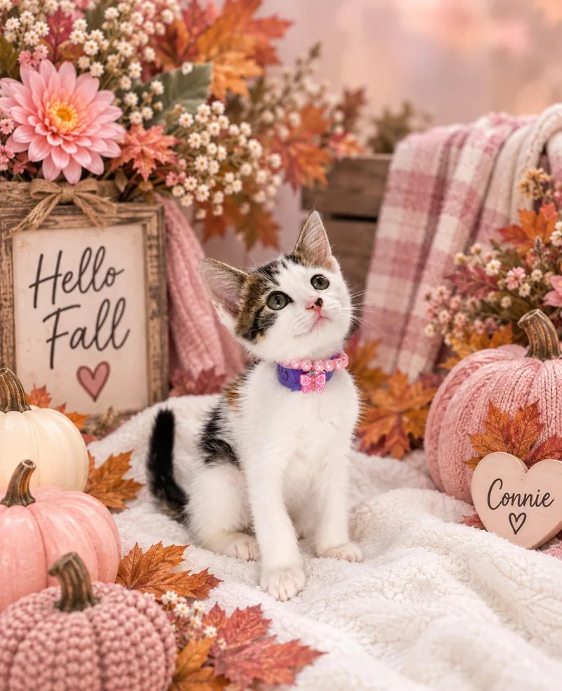 A baby small-sized female Turkish Van cat named Connie for adoption in Tavares, FL
