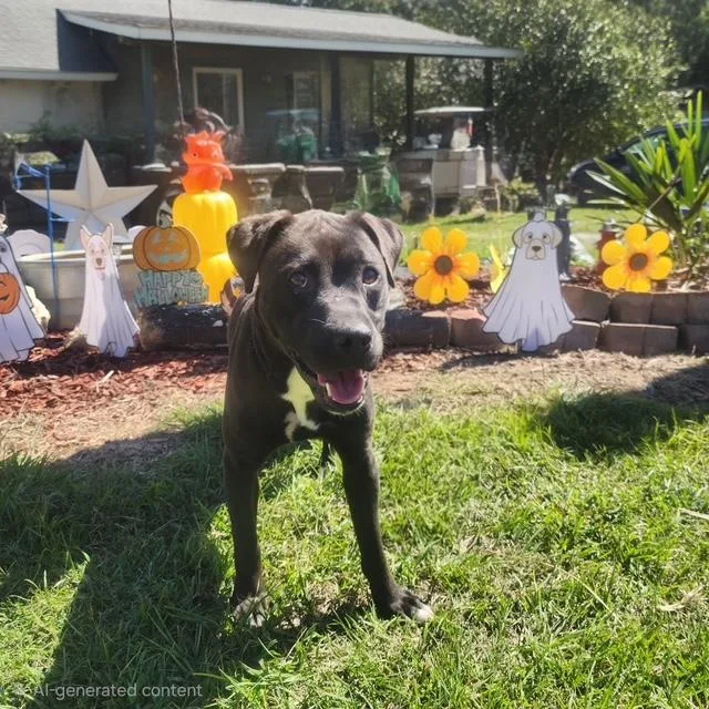 A young medium-sized female Black Labrador Retriever dog named Shelby for adoption in Manhasset, NY