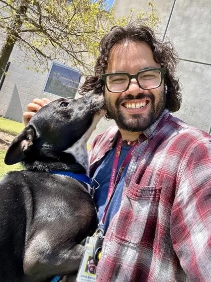 An adult large-sized male Black Mixed Breed dog named Rock Star for adoption in Wichita, KS