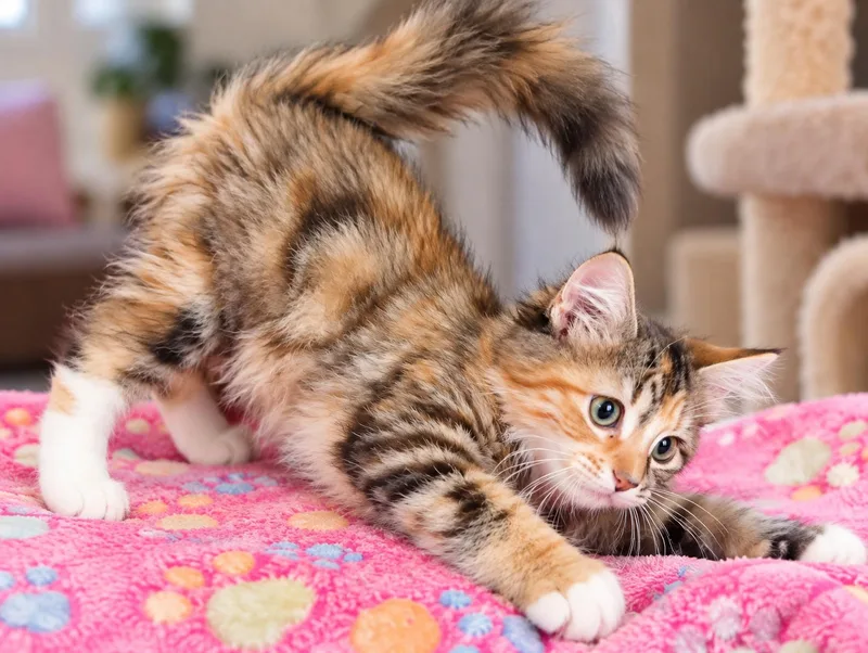A baby medium-sized female Maine Coon cat named Binky for adoption in Napa, CA