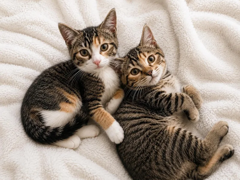 A baby medium-sized female Domestic Short Hair cat named Miso & Sushi The for adoption in Farmington, MN