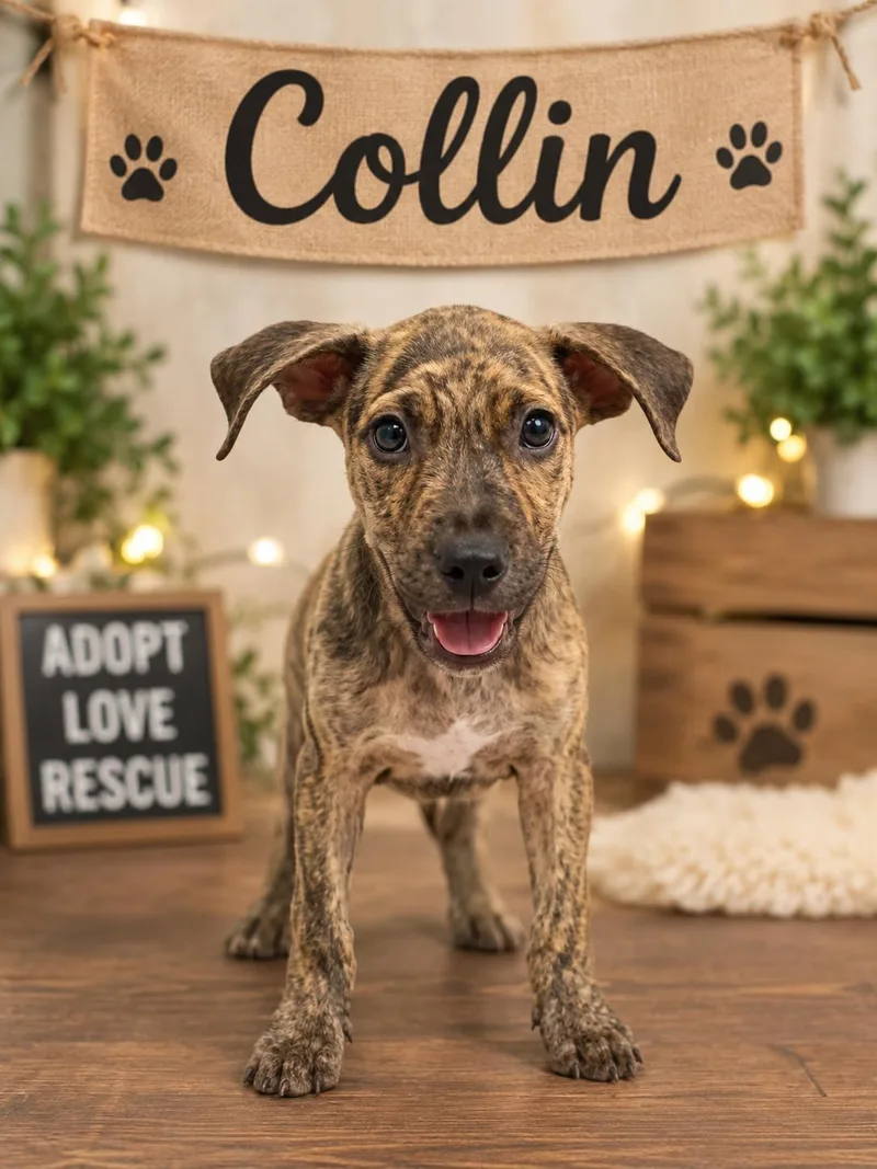 A baby medium-sized male Black Yellow Labrador Retriever dog named Collin and Julie for adoption in Darien, GA