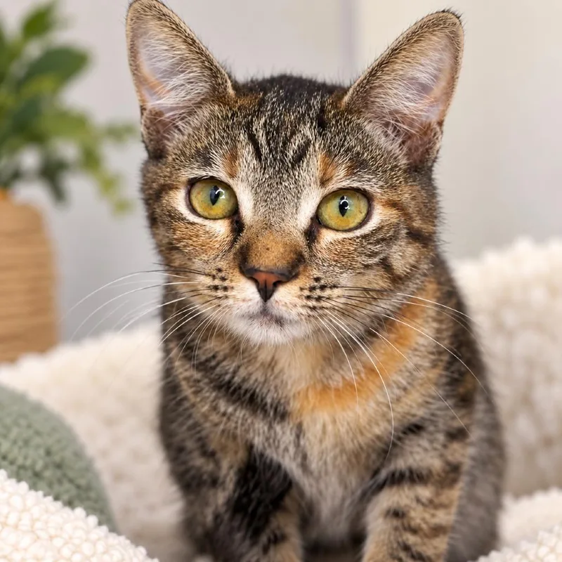 A baby small-sized female Domestic Short Hair cat named Latte for adoption in Hopkinton, MA
