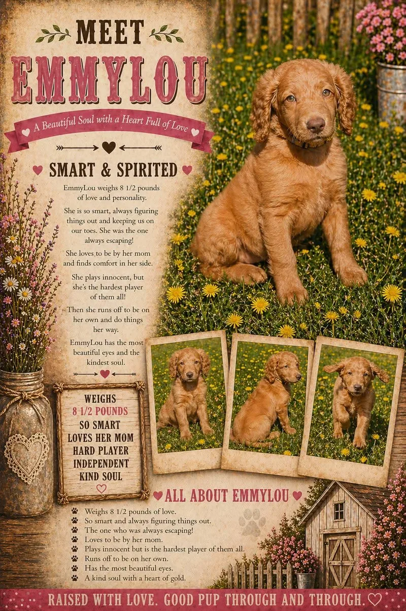 A baby medium-sized female Irish Setter dog named Emmylou   $ for adoption in Milwaukee, WI
