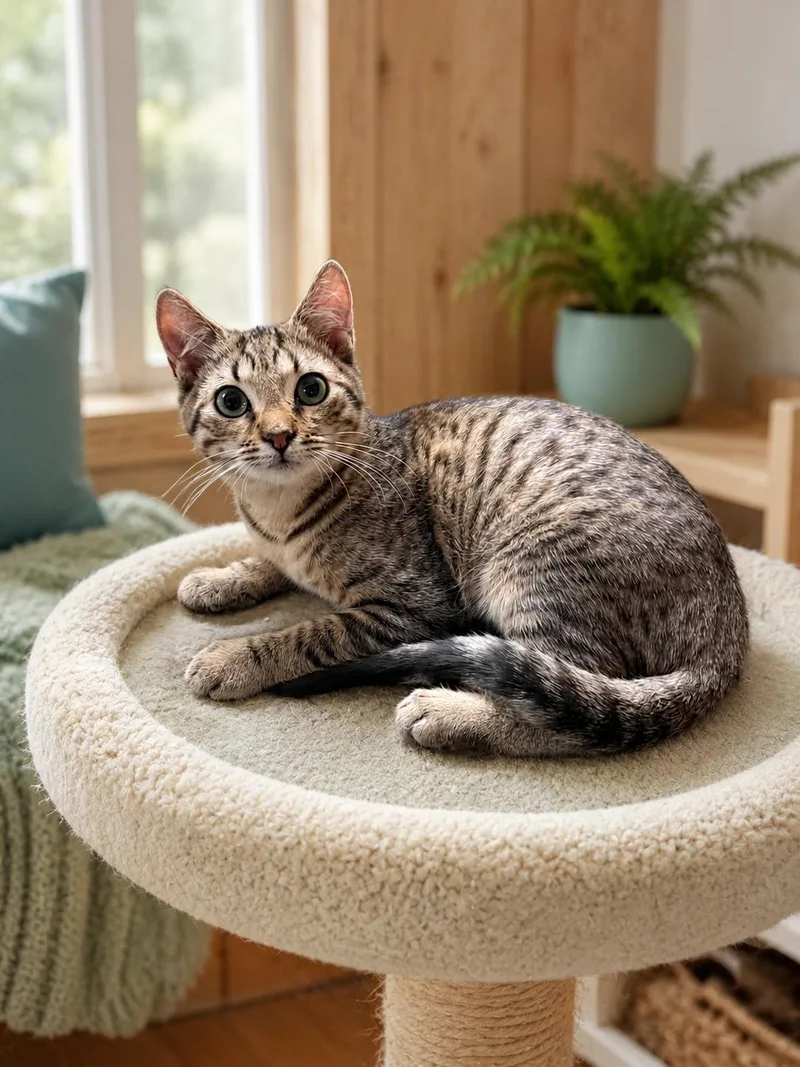 A young medium-sized male Tabby (Brown / Chocolate) Tabby cat named Jefferson for adoption in Marion, IN