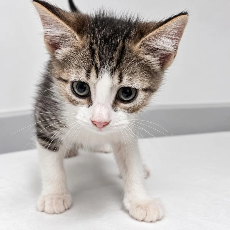 A baby small-sized male Brown / Chocolate Domestic Short Hair cat named Blueberry Peak for adoption in Austin, TX