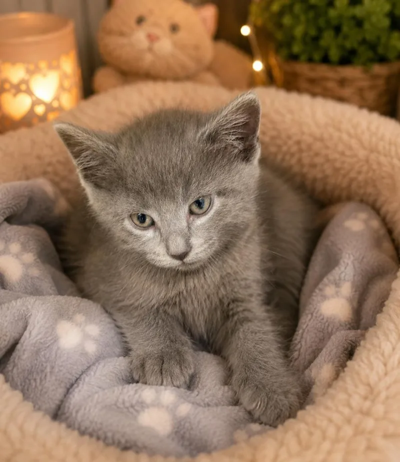 A baby small-sized female Domestic Short Hair cat named Fleur for adoption in Washington Court House, OH