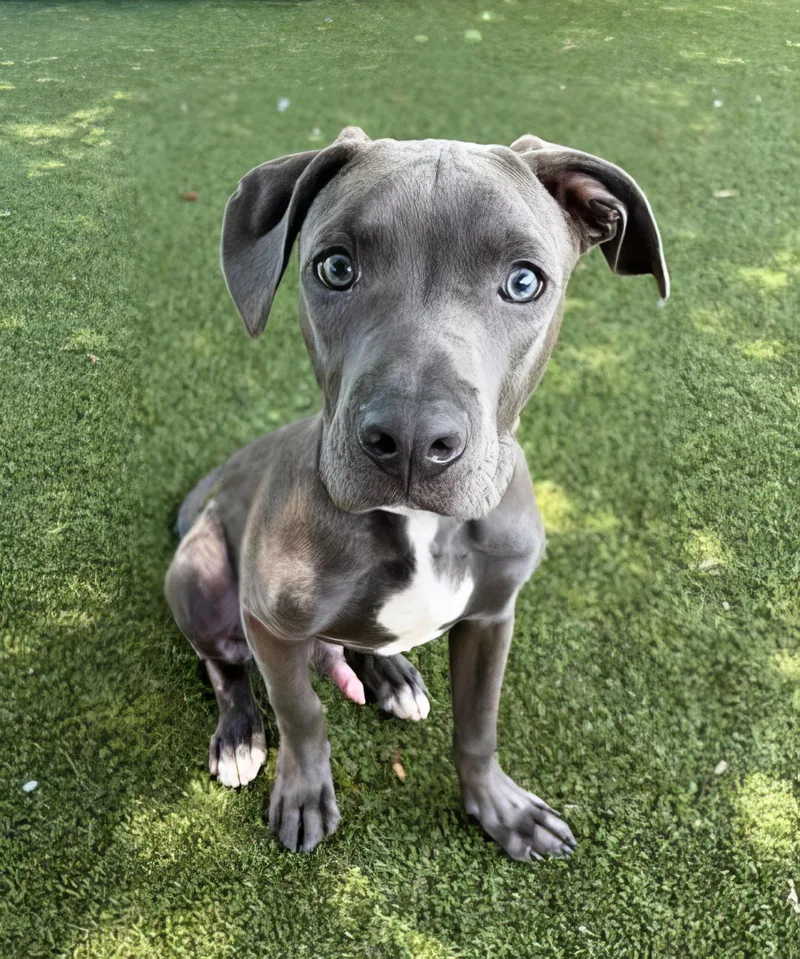 A young medium-sized male Gray / Blue / Silver Mixed Breed dog named Westin for adoption in Nashville, TN