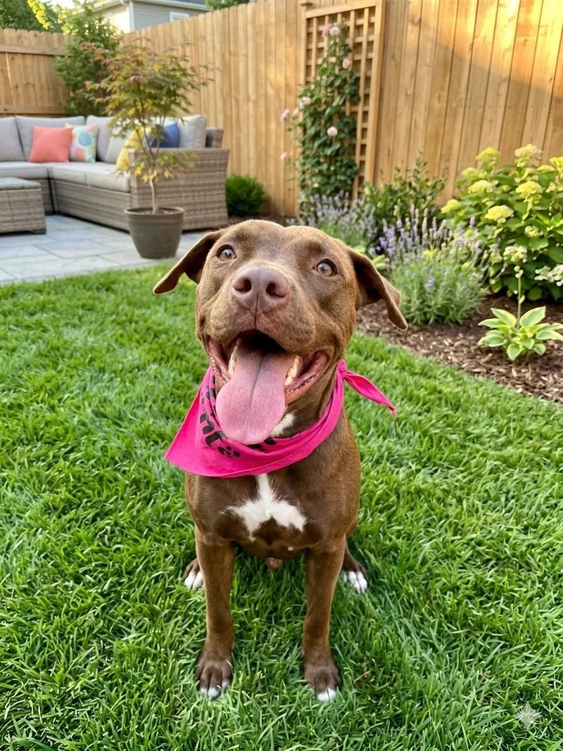 A young medium-sized female Brown / Chocolate Labrador Retriever dog named Maple for adoption in Willis, TX