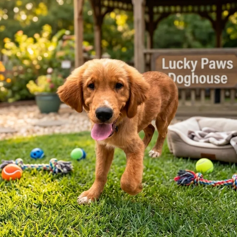 A baby large-sized male Golden Retriever dog named Teddy for adoption in Tishomingo, OK
