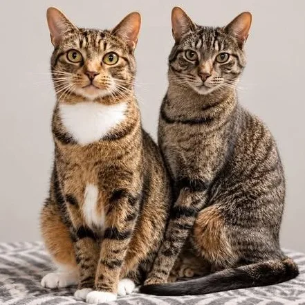 A young medium-sized male Tabby (Brown / Chocolate) Domestic Short Hair cat named Ashley & Mario for adoption in Wyandotte, MI