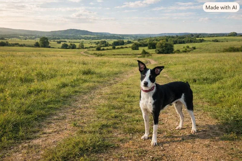 A young medium-sized female Border Collie dog named Sadie for adoption in Hot Springs, SD