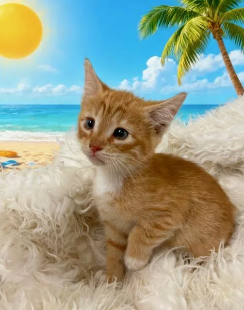 A baby small-sized male Tabby (Brown / Chocolate) Domestic Short Hair cat named Catalina for adoption in Tehachapi, CA