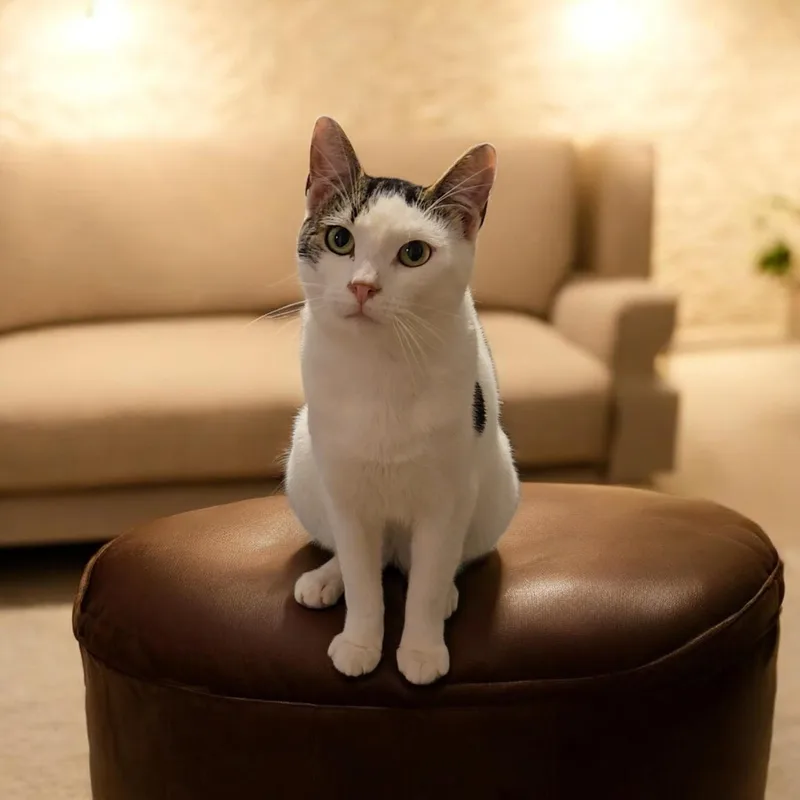 An adult medium-sized male White Domestic Short Hair cat named Scoopster for adoption in Kenhorst, PA