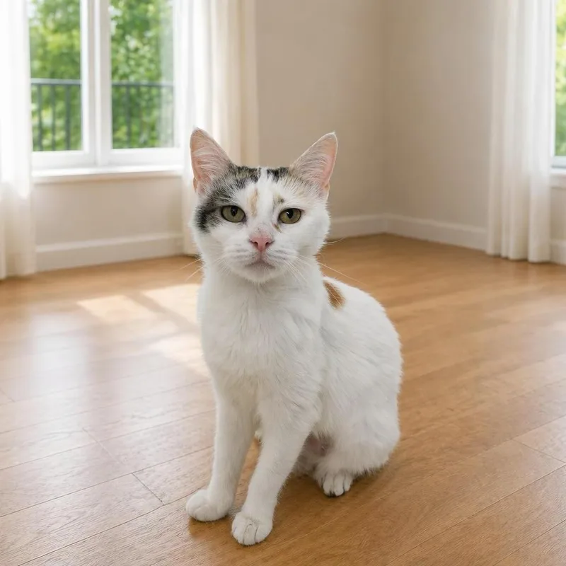 An adult medium-sized female White Domestic Short Hair cat named Anastasia for adoption in Boston, MA
