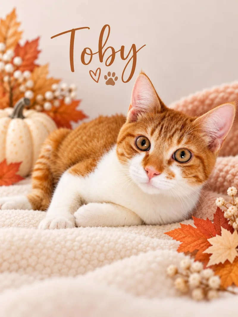 A baby medium-sized male Orange & White Tabby cat named Toby for adoption in Tavares, FL