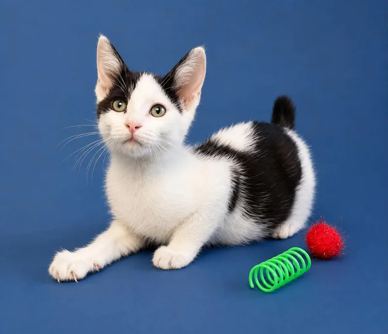 A baby medium-sized male Domestic Short Hair cat named Jermaine for adoption in Mobile, AL