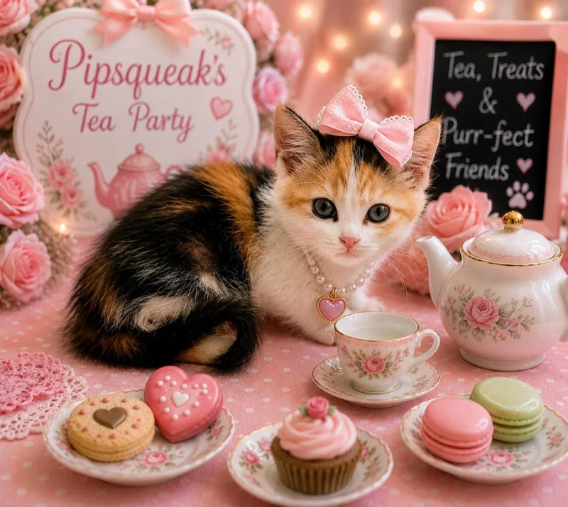 A baby small-sized female Domestic Short Hair cat named Pipsqueak for adoption in Washington Court House, OH