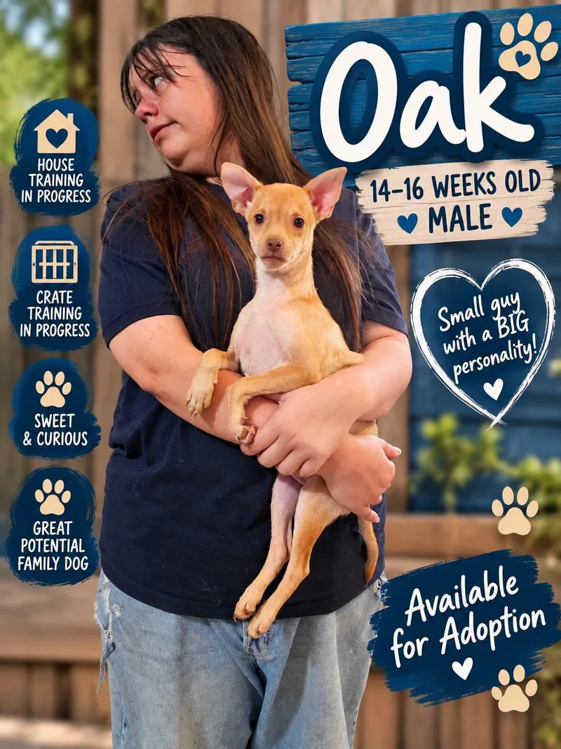 A baby small-sized female Chihuahua dog named Oak for adoption in Fort Worth, TX
