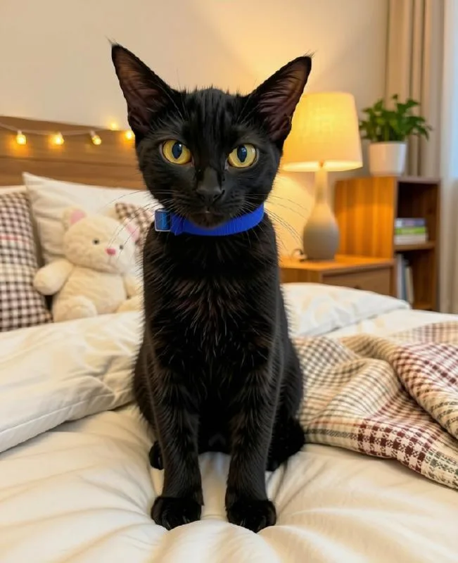 A baby small-sized male Black Domestic Short Hair cat named Jet for adoption in Sunnyvale, CA