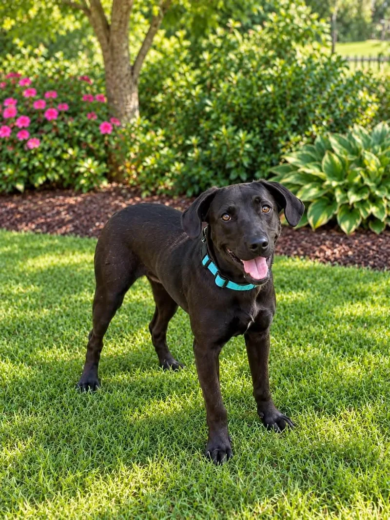 A young medium-sized female Black Labrador Retriever dog named Little Girl for adoption in Inverness, FL