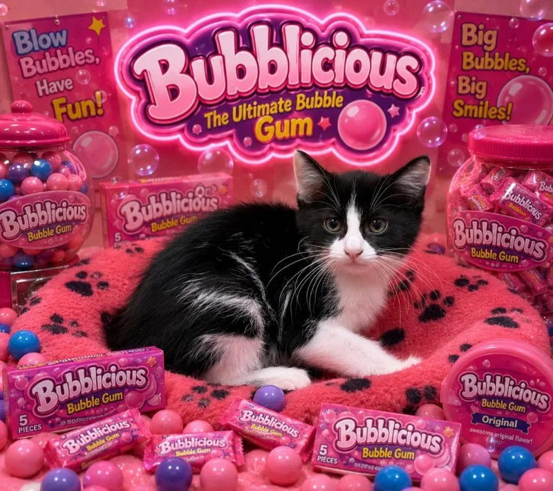 A baby small-sized female Domestic Short Hair cat named Bubblicious for adoption in Washington Court House, OH