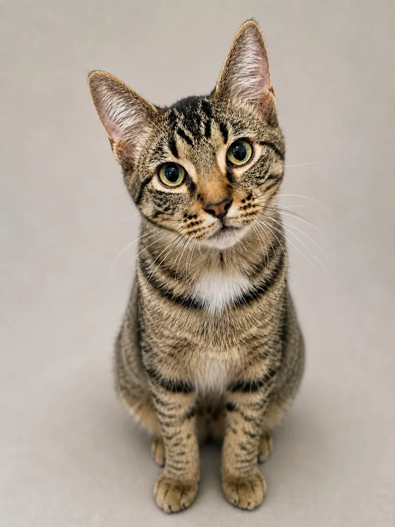 A young medium-sized male Tabby (Gray / Blue / Silver) Domestic Short Hair cat named Bowser for adoption in Lincoln, IL