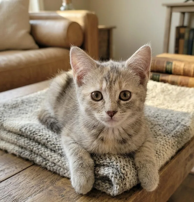 A baby small-sized female Calico Domestic Short Hair cat named Espurr for adoption in Johnson City, TN