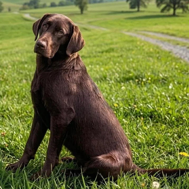 A young medium-sized male Labrador Retriever dog named Lucky for adoption in Pittsfield, IL