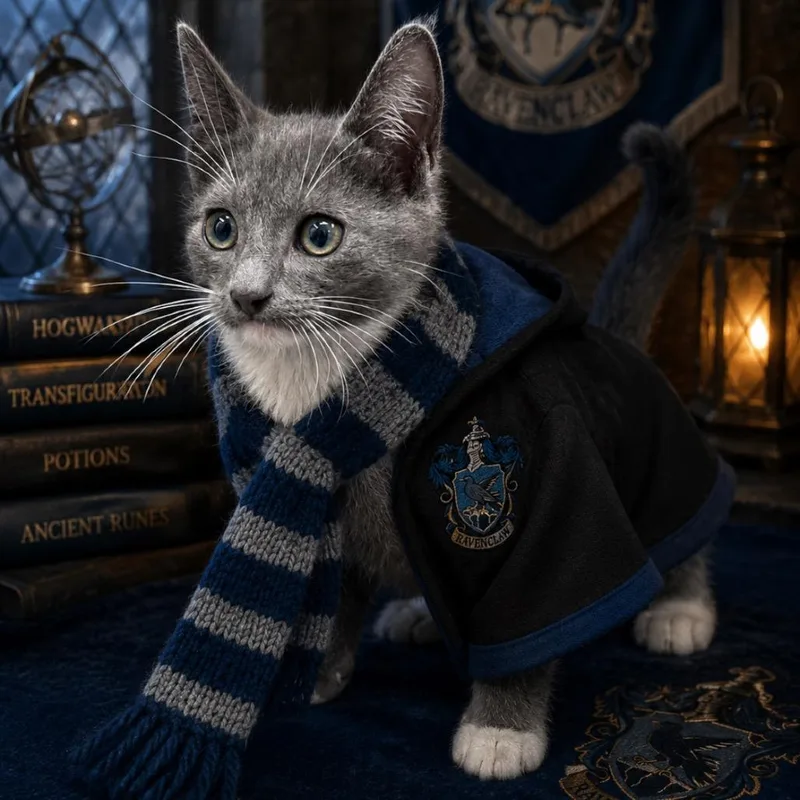 A baby small-sized male Gray / Blue / Silver Domestic Short Hair cat named Ravenclaw for adoption in Mount Vernon, IN