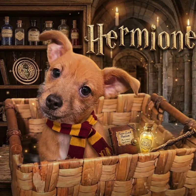 A baby medium-sized female Mixed Breed dog named Hermione for adoption in Joliet, IL