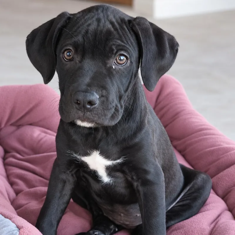 A young large-sized female Black Labrador Retriever dog named Imogen for adoption in Tylertown, MS