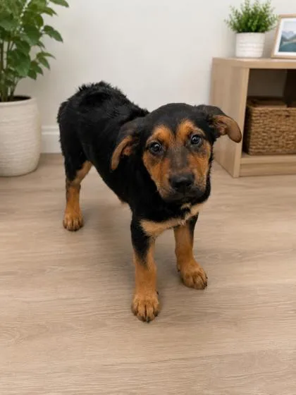 A baby small-sized female Rottweiler dog named Bellossom for adoption in New Orleans, LA