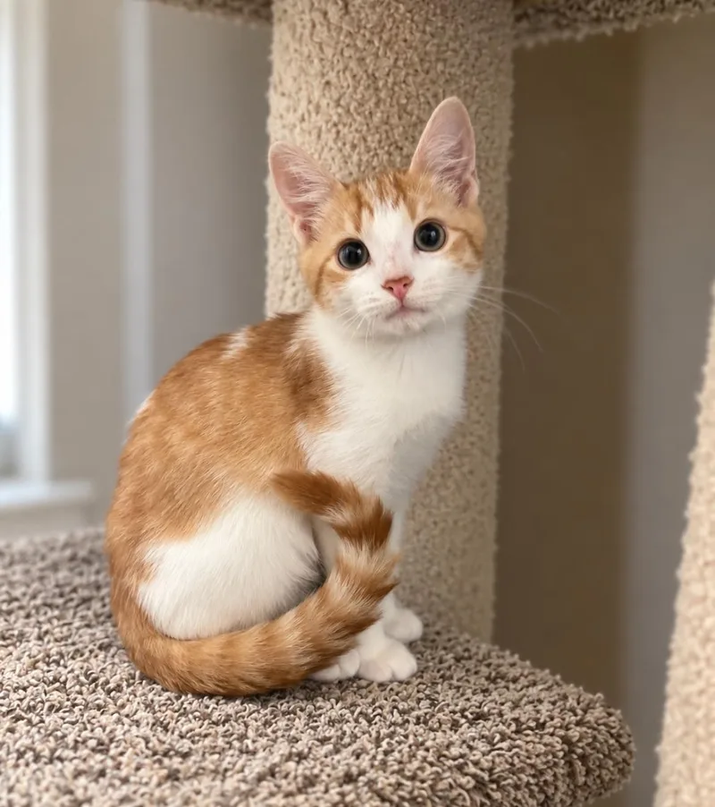 A baby medium-sized male Orange & White Domestic Short Hair cat named Crush for adoption in Jacksonville, FL