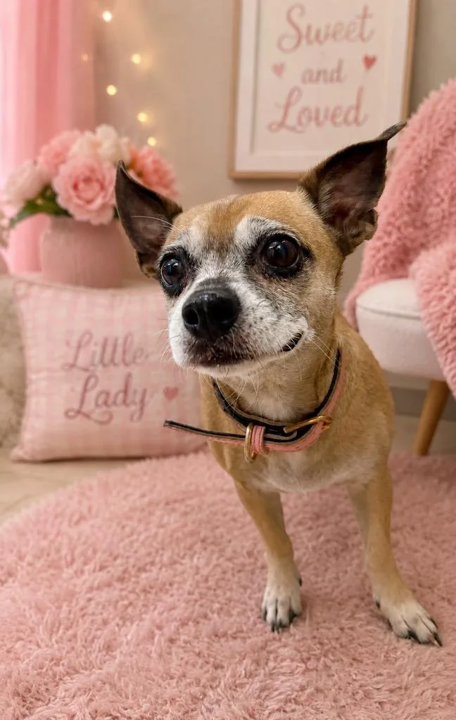 A senior small-sized female Chihuahua dog named Snow White for adoption in St. Augustine, FL