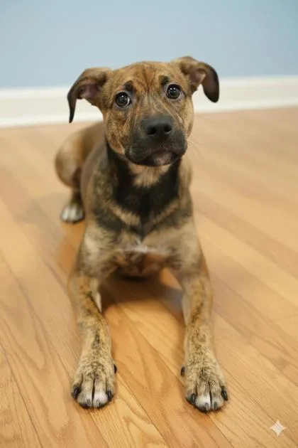 A young medium-sized male Mountain Cur dog named Scooby for adoption in Bowling Green, KY