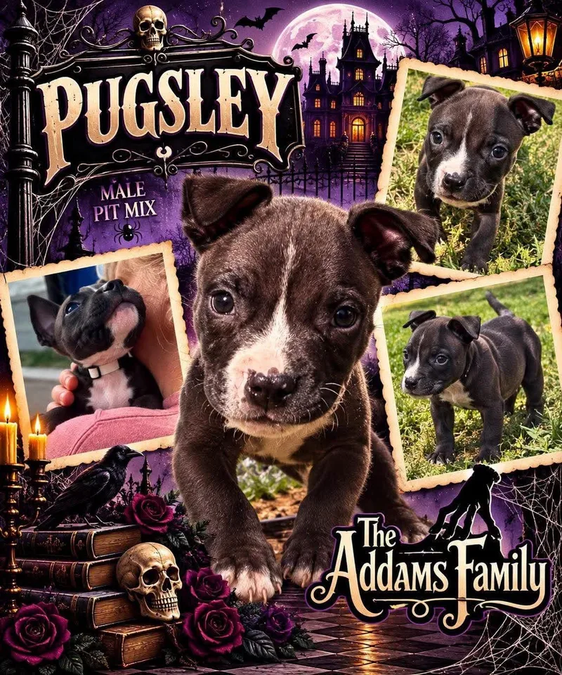 A baby medium-sized male Mixed Breed dog named Pugsley for adoption in Pleasant Ridge, MI