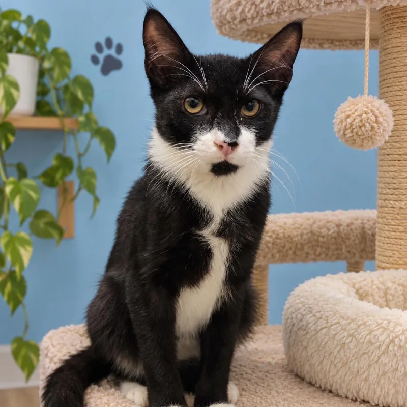 A young small-sized male Black Domestic Short Hair cat named Brody for adoption in Hemet, CA