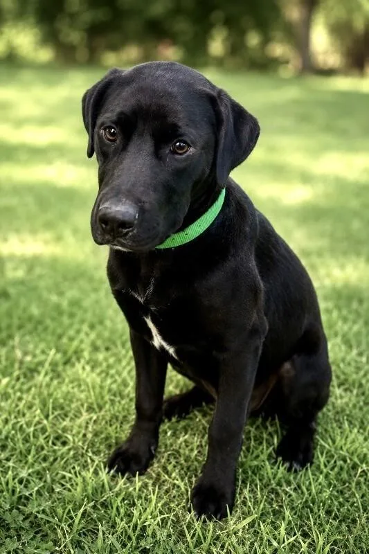 A young medium-sized female Black Hound dog named Tilly for adoption in Maryville, TN
