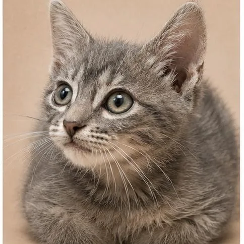 A baby small-sized female Gray / Blue / Silver Domestic Short Hair cat named Miel for adoption in Tustin, CA