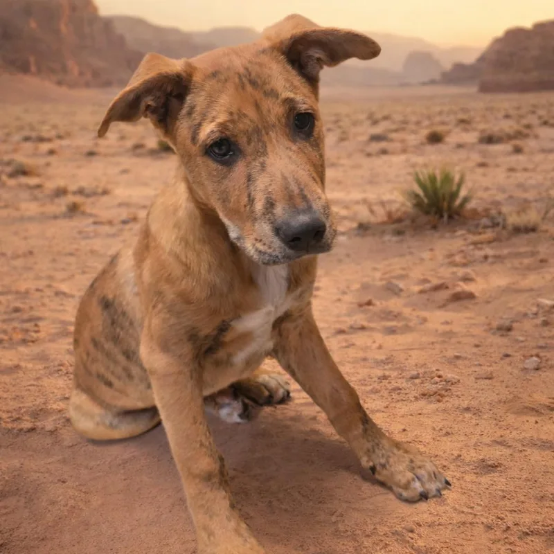 A baby small-sized male Brindle Mixed Breed dog named Huckleberry for adoption in Wickenburg, AZ