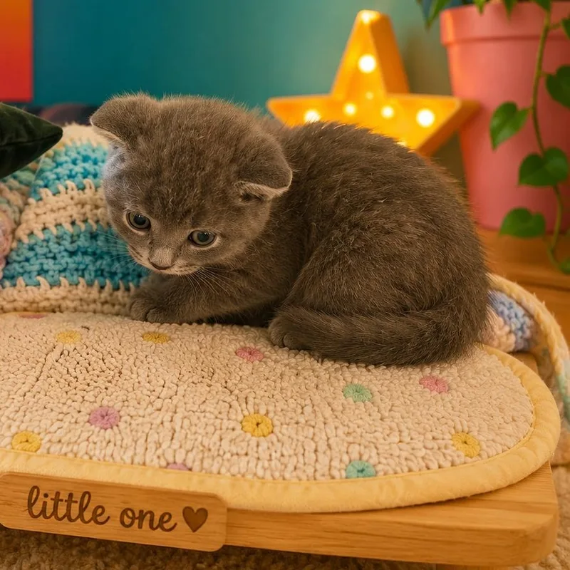 A baby medium-sized male Gray / Blue / Silver Domestic Short Hair cat named Rico for adoption in Jamestown, ND