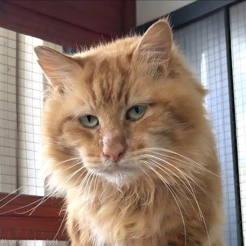 A senior large-sized male Orange / Red Maine Coon cat named Garfield for adoption in miami, FL