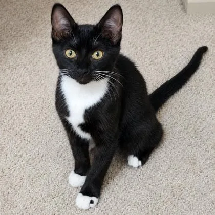 A baby small-sized female Black & White / Tuxedo Domestic Short Hair cat named Pepper for adoption in Rochester, MN
