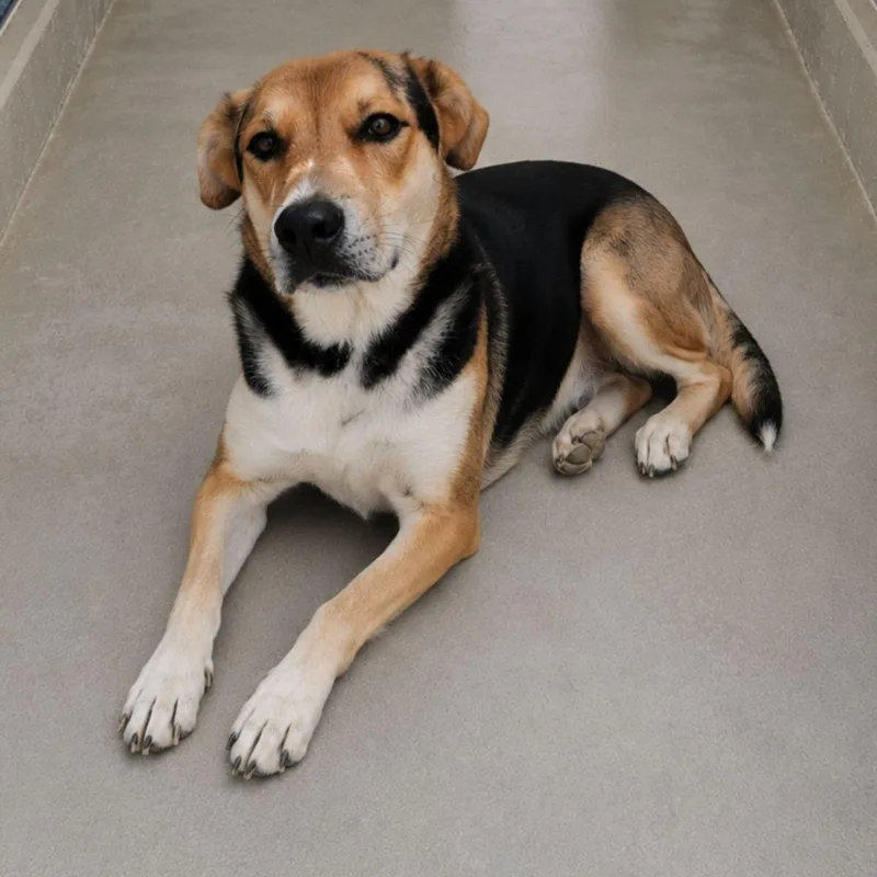 An adult medium-sized male Shepherd dog named Hubert for adoption in Kingman, AZ