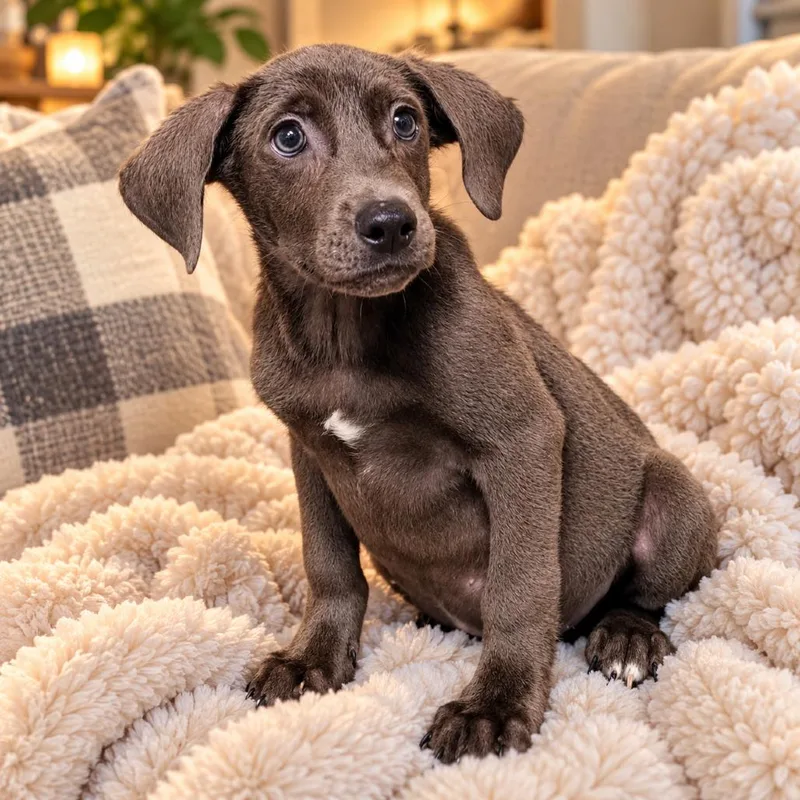 A baby medium-sized male Gray / Blue / Silver Retriever dog named Ira for adoption in Griswold, CT